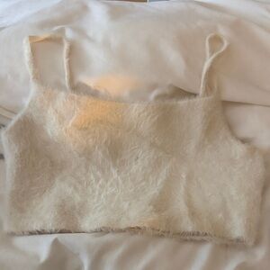 Sunday Best Cream Fuzzy Tank Top